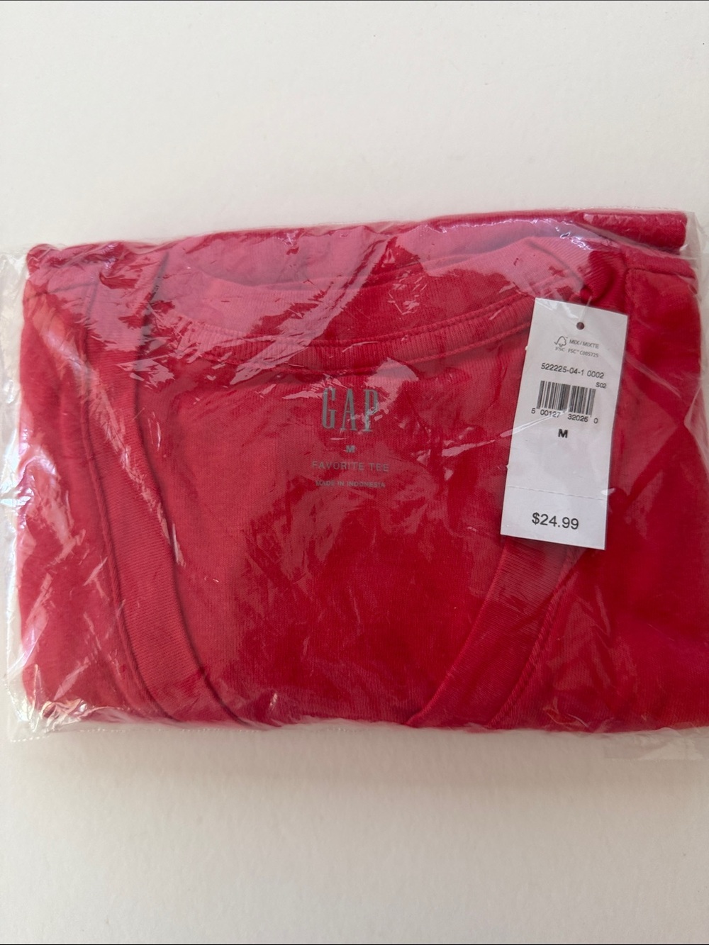 GAP Short Sleeve Tee in Bright Red
